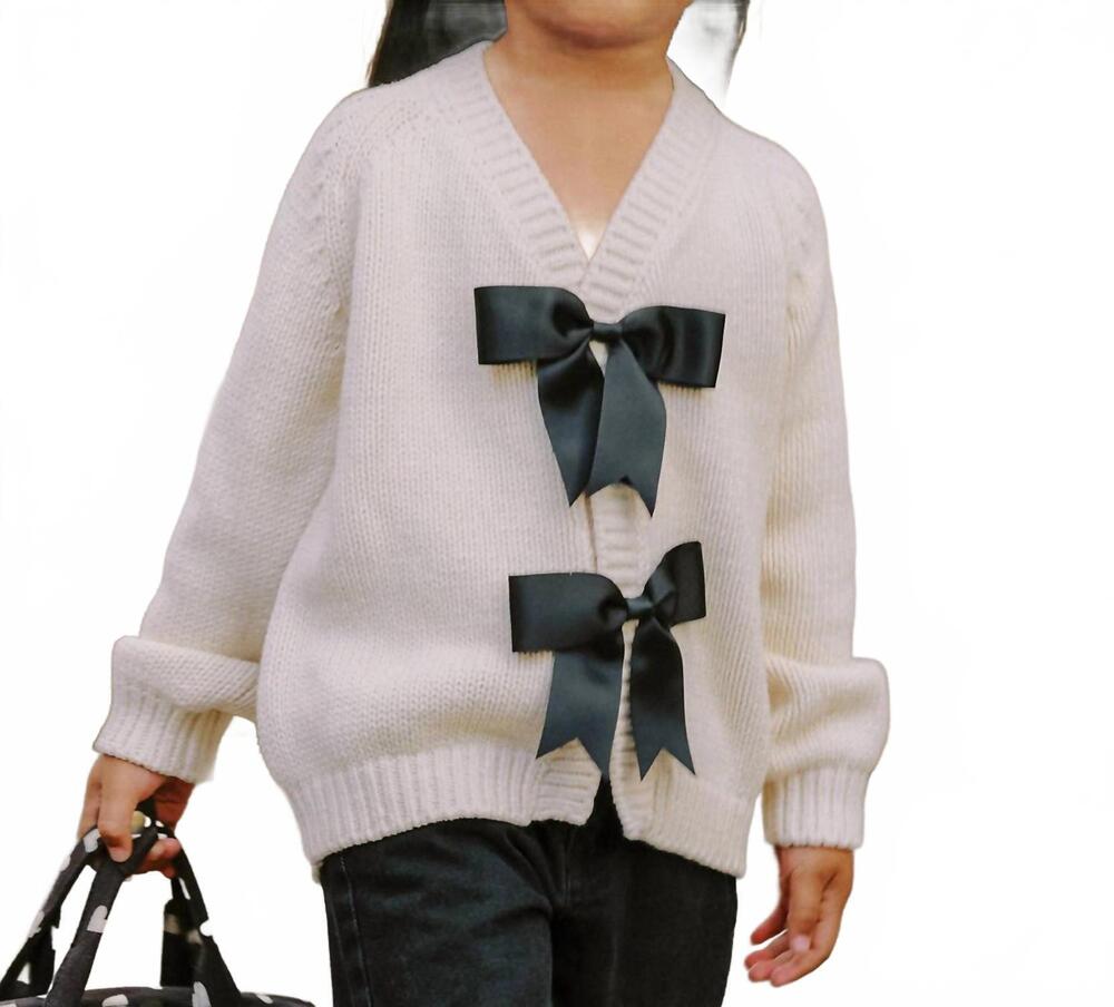 NEW RYLEE + CRU bow cardigan in natural